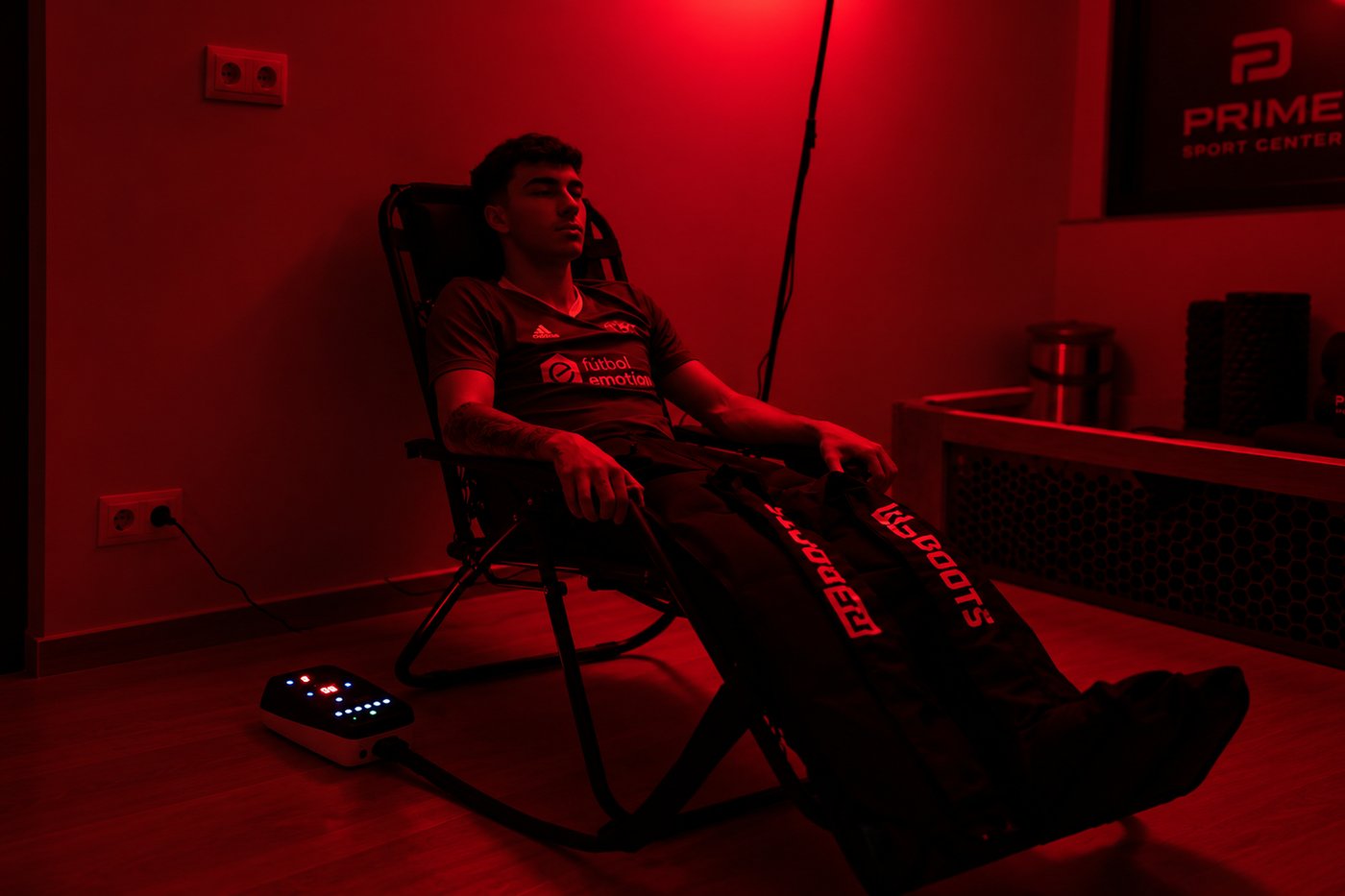 Recuperación con presoterapia y luz roja en Prime Sport Center